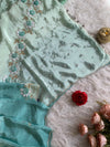 Ombre Habutai Silk Saree with Floral Appliqué, Cutdana & Zardosi Work 5901 06