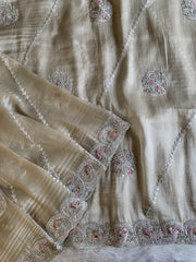 Tissue Saree with Dori, Stone & Thread Work 5915 12