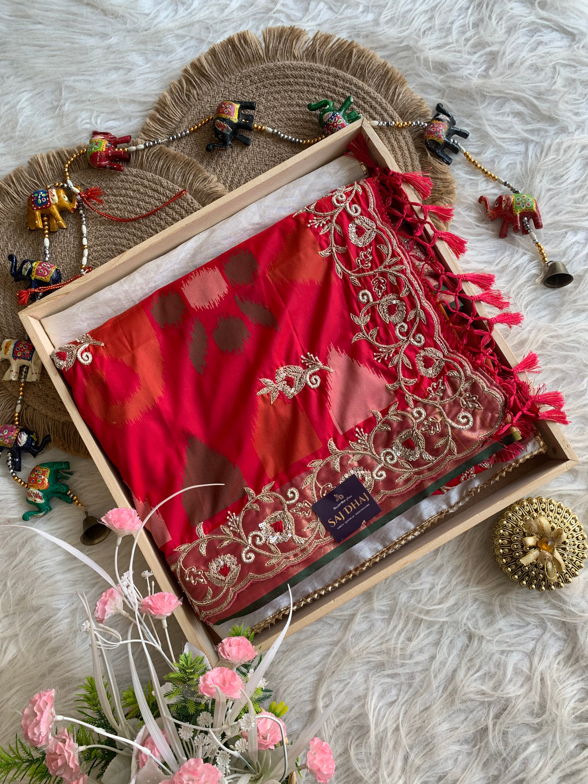 Red Patola Silk Saree 5882 05