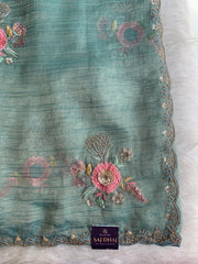 Crush Tissue Saree with Sequin, Cutdana & Floral Work 5918 04