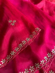 Pink Shaded Kora Silk Saree with Gota 5919 11