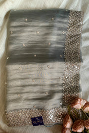 Embellished Butter Organza Saree 5847 01