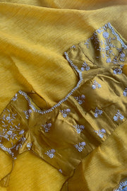 Stunning Mustard Crush Saree with Heavy Embellished Blouse 5016-04