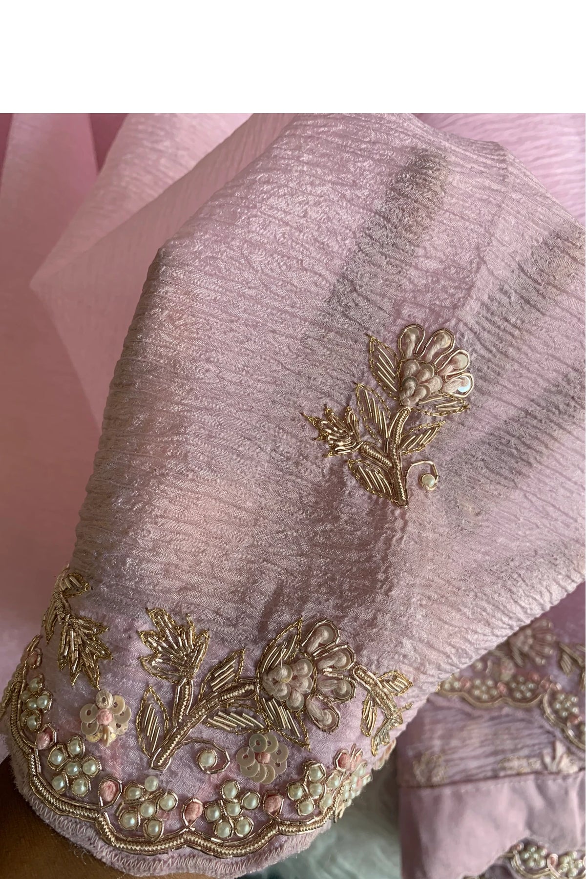Baby Pink Crush Silk Saree 5165 01