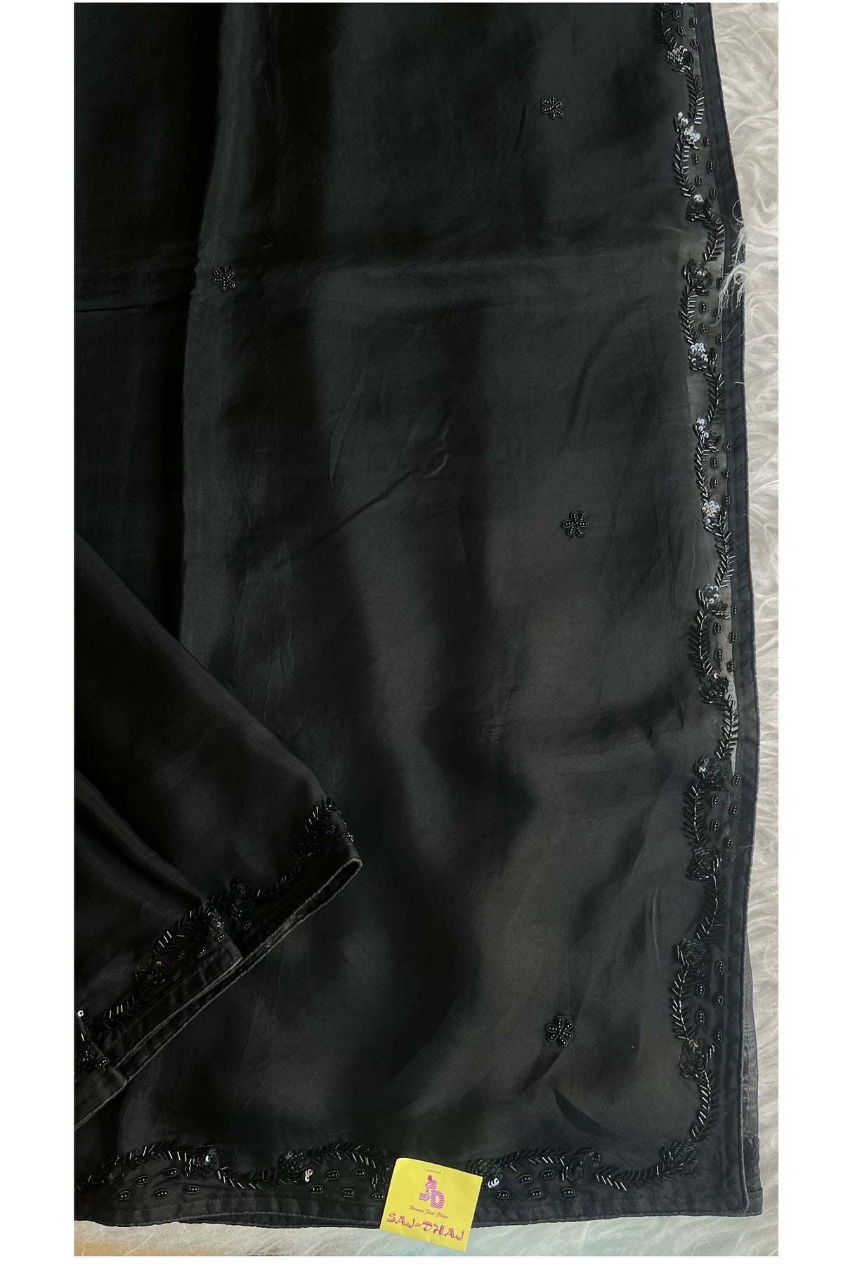 Black Soft Tissue Saree 4944 01