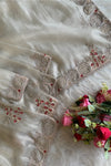 White Embellished Organza Saree 5111 11
