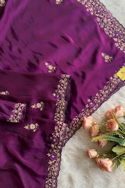 Purple Aari Habutai Silk Saree 5765 08