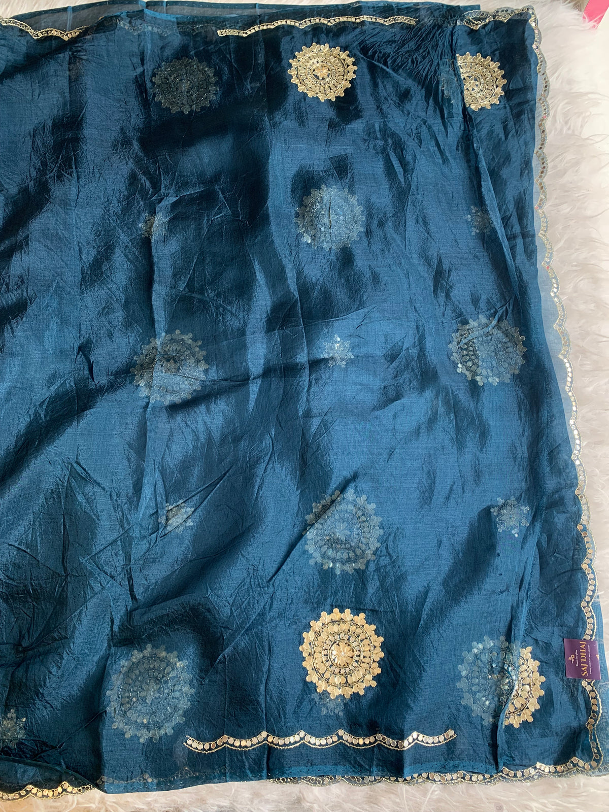 Kora Silk Saree with Gota 5919 05