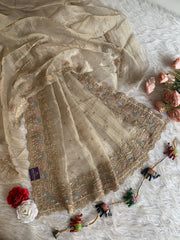 Crush Tissue Saree with Dori, Sequin & Bead Work 5915 18