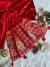 Red Kota Saree with Banarasi Weaving Border & Heavy Pallu 5907 14