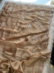 Organza Saree with Dori, Sequin, Pearl & Thread 5918 01