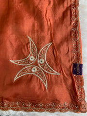 Kora Silk Saree with Aari, Zardosi & Sequin Work 5919 04
