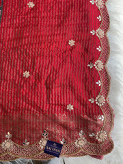 Blue Patola Silk Saree with Red Pallu & Zardosi Work 5888 08