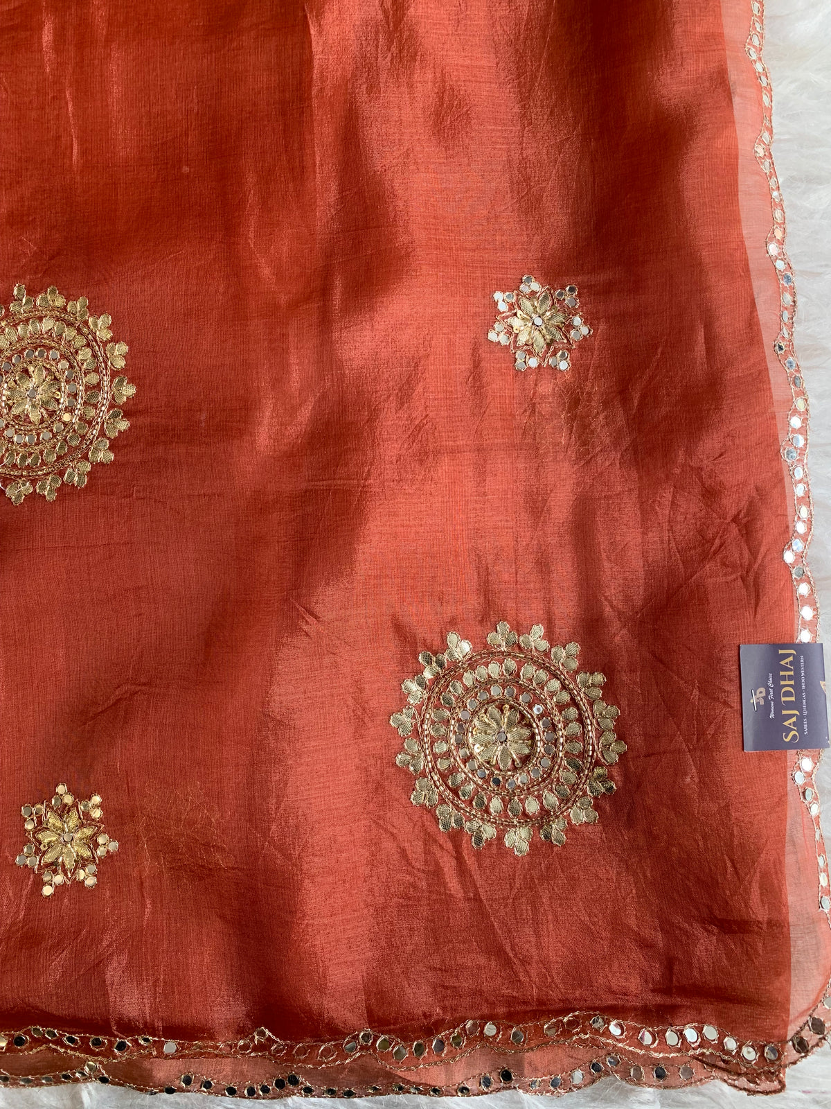 Kora Silk Saree with Gota 5919 05