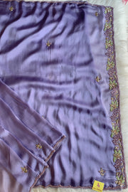 Lavender Embellished Habutai Silk Saree 4999 13