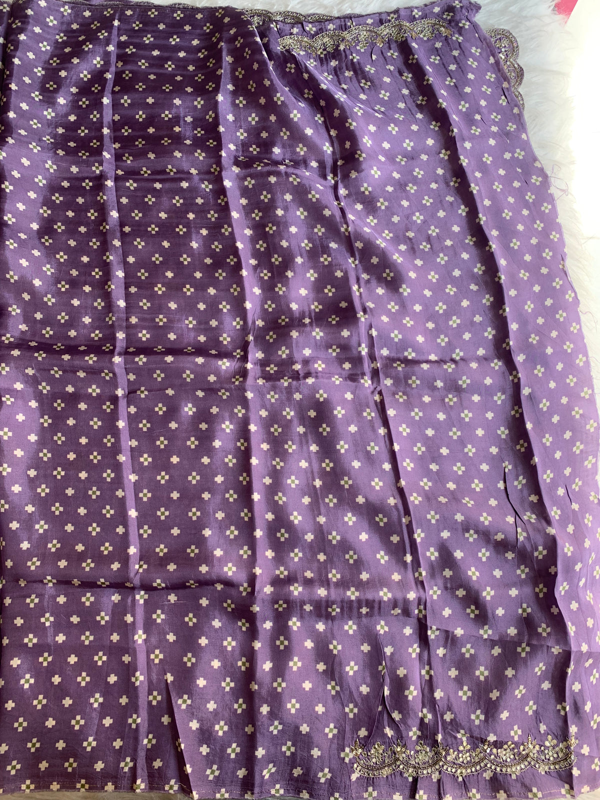 Lavender Patola Modal Silk Saree with Elephant Motifs 5891 04