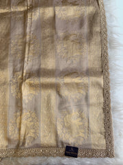 Ivory Banarasi Saree with Elephant Motif Pallu 5875 14