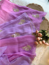 Lavender Shaded Kora Silk Saree with Zardosi & Sequin Work 5919 07