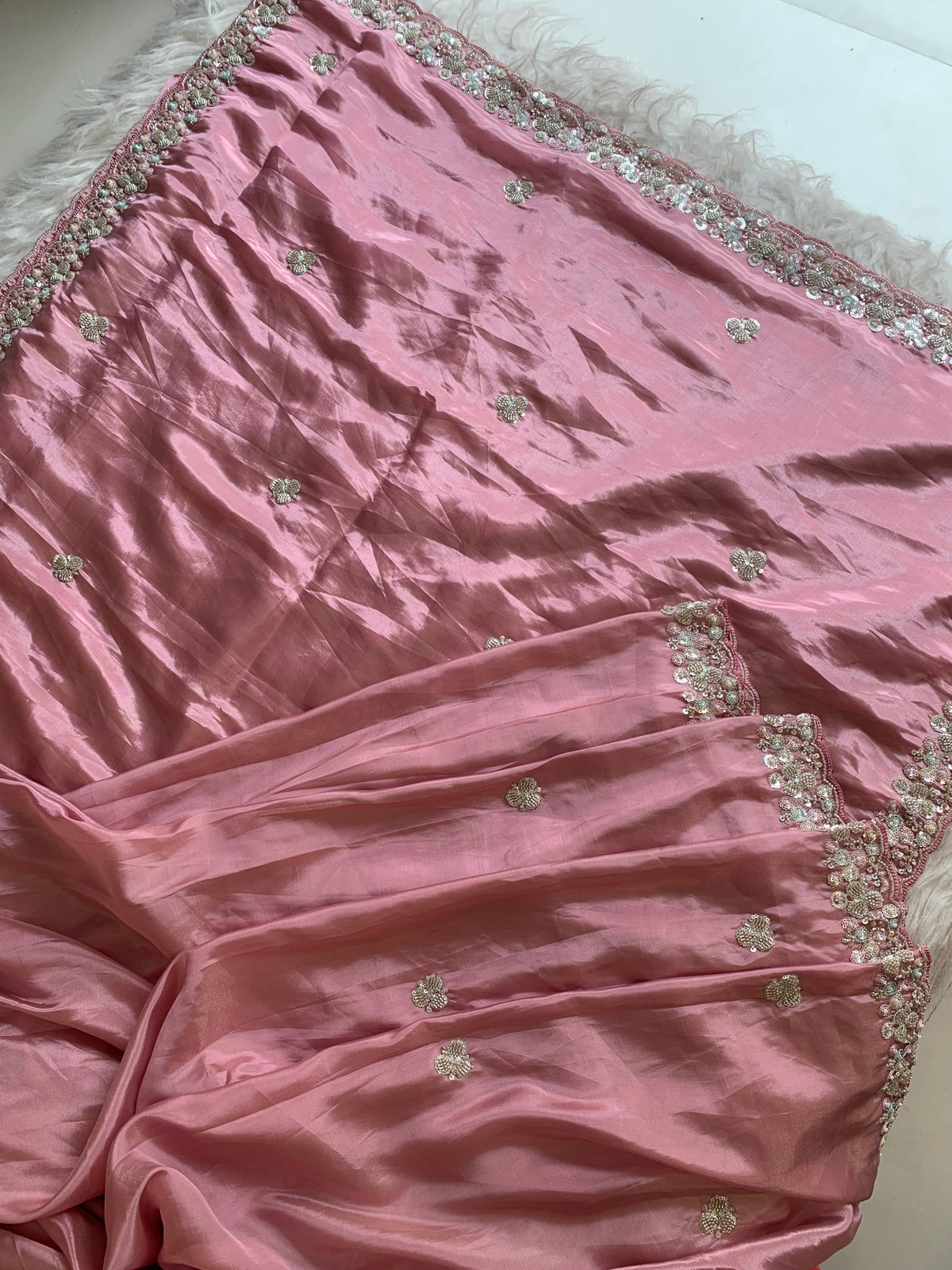 Silk Saree with Colorful Sequin & Cutdana Work 5917 02