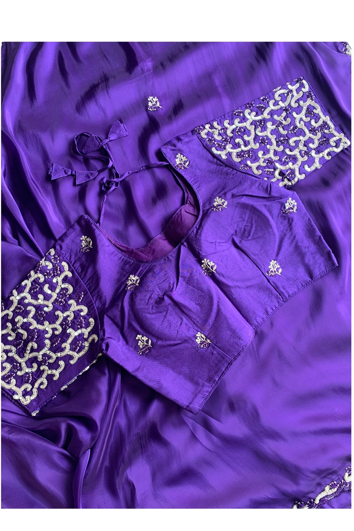 Purple Habutai Silk Saree 5650 08