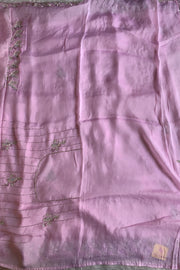 Baby Pink Embellished Habutai Silk Saree 5068 03