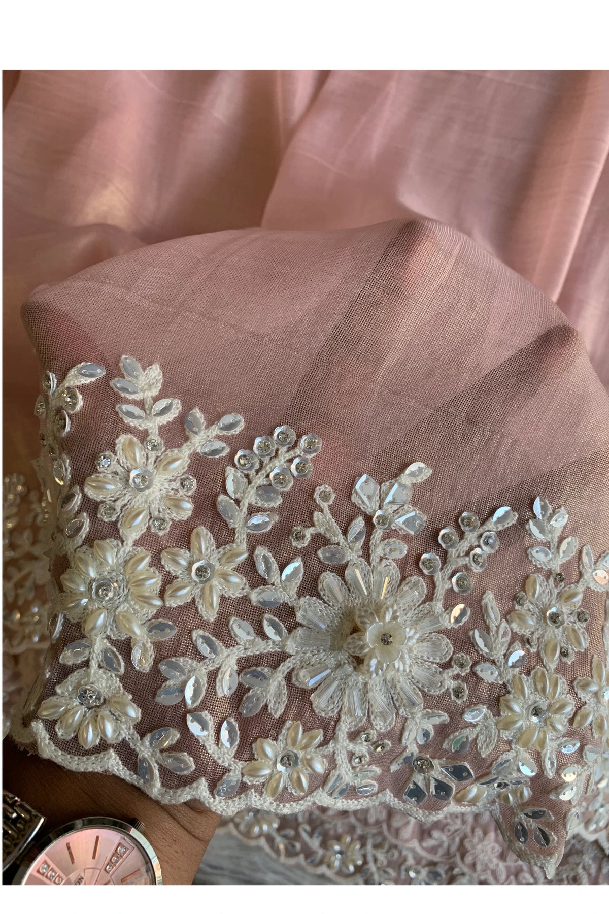 Peach Tissue Organza Saree 5801 05
