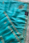 Ice Blue Habutai Silk Saree 5798 06