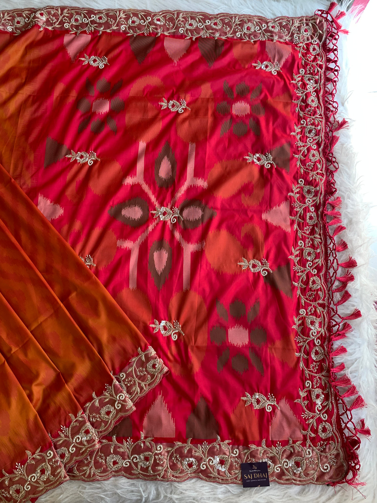 Red Patola Silk Saree 5882 05