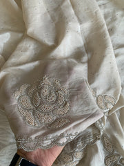 Crepe Saree with Pearl & Stone Work 5915 15