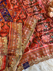 Multicolor Patola Silk Saree with Bird Motifs 5932 01
