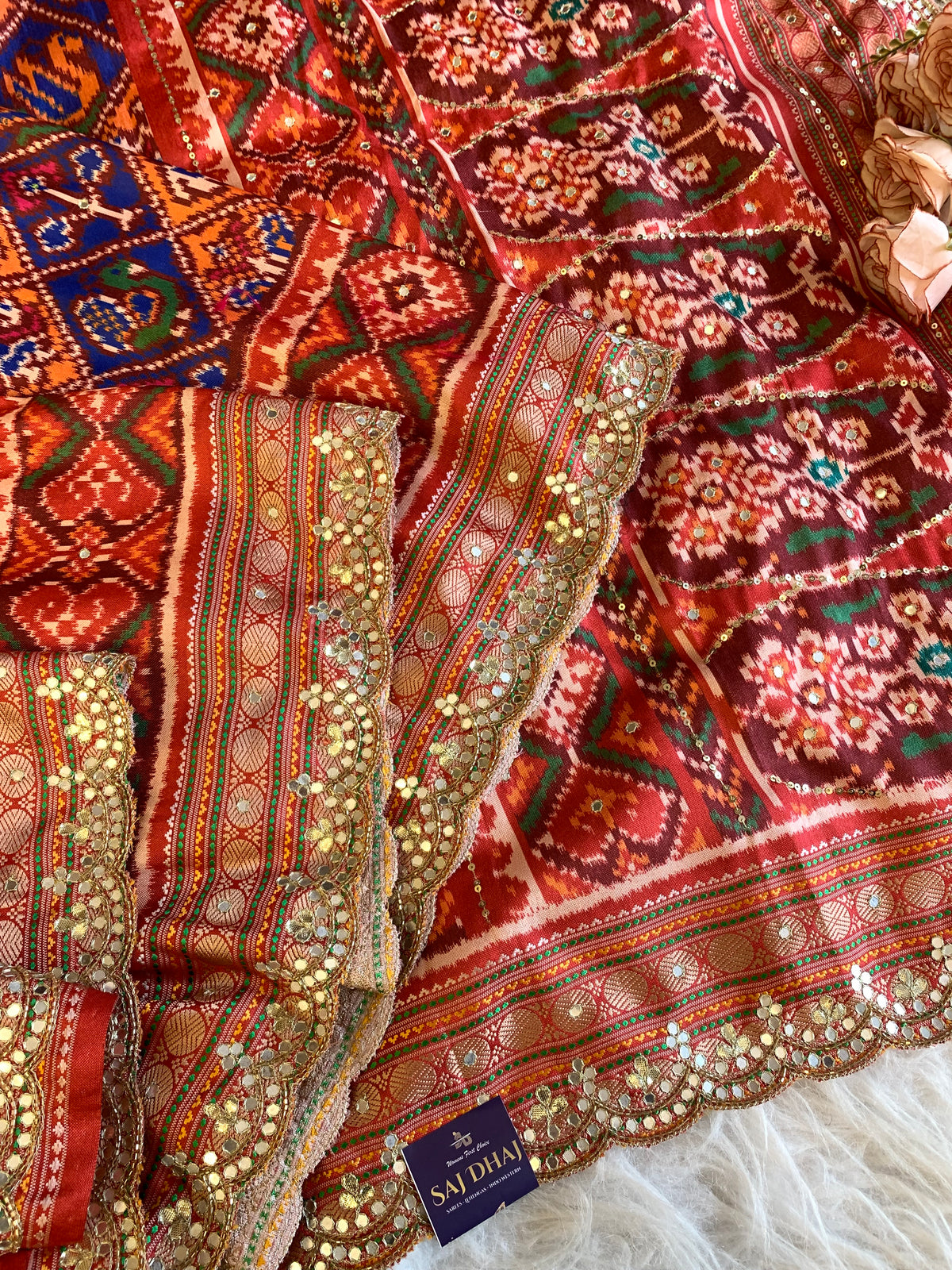 Multicolor Patola Silk Saree with Bird Motifs 5932 01
