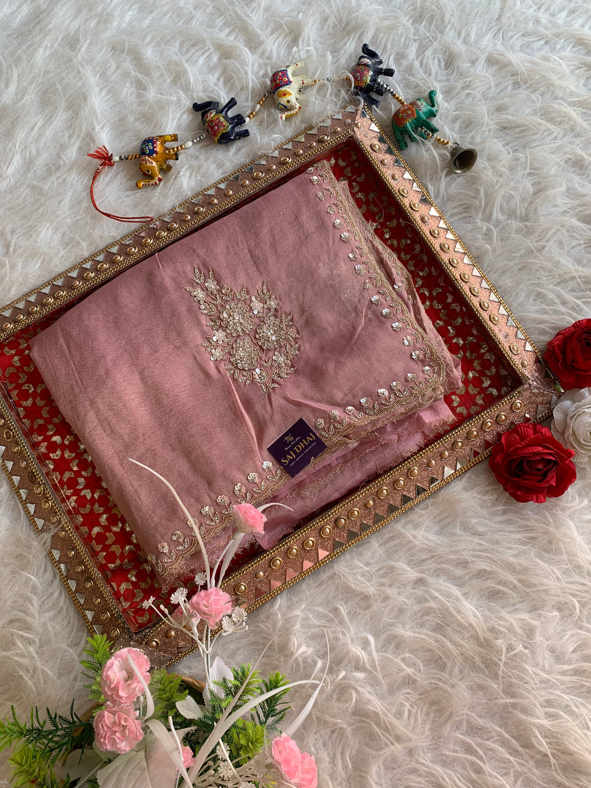 Pink Tissue Silk Saree 5891 11