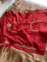 Organza Saree with Dori, Sequin, Pearl & Thread 5918 01