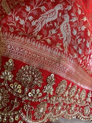 Red Karwa Chauth Kanchipuram Silk Saree 5875 05