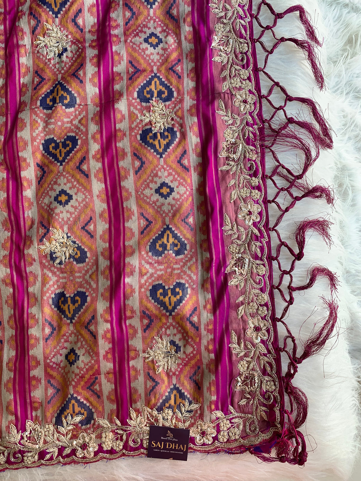 Pink Patola Silk Saree 5882 07