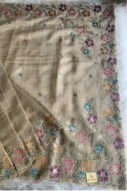 Crush Tissue Organza Floral Saree 5773 04