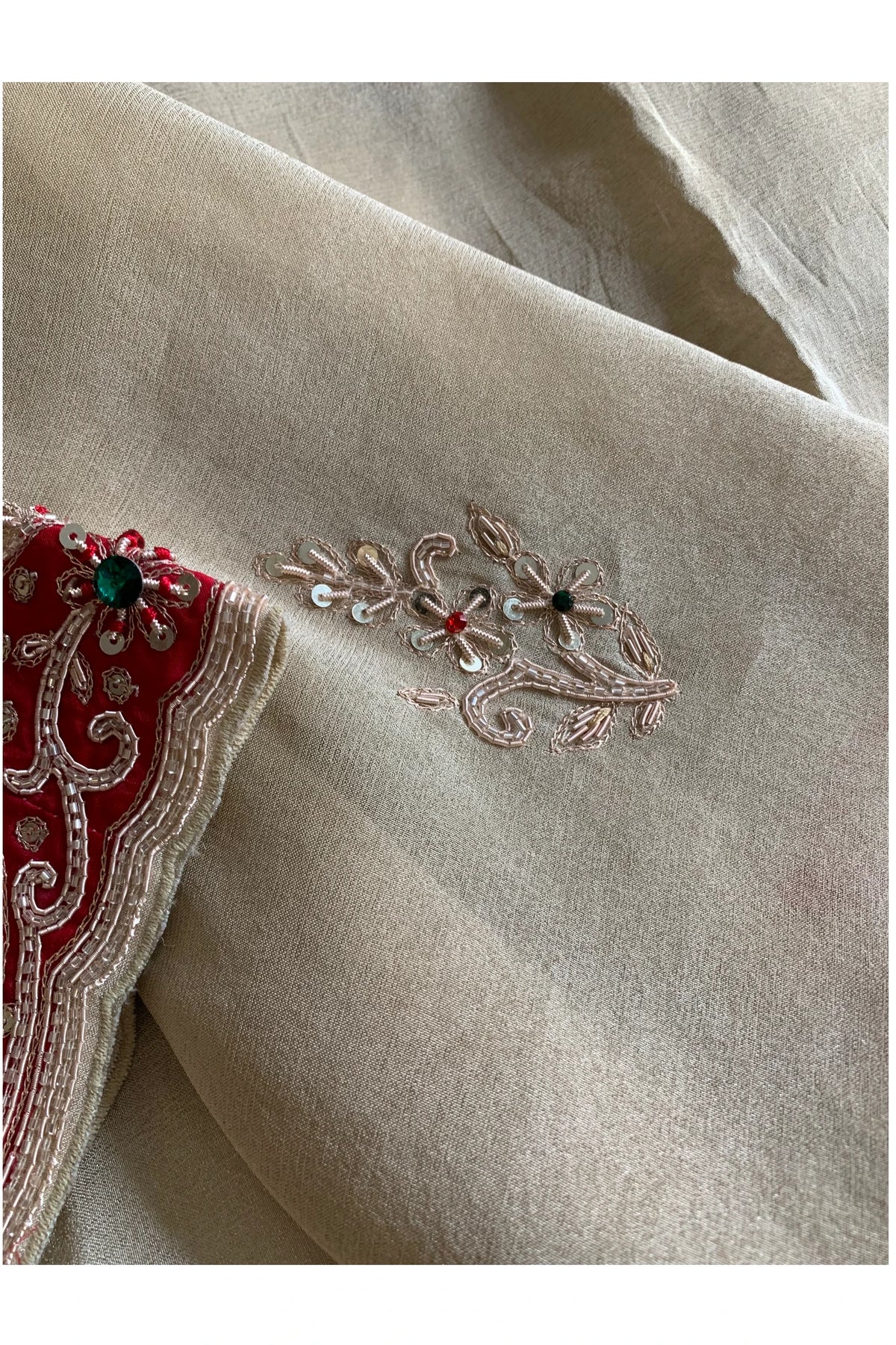 Beige Tissue Saree 5657 12