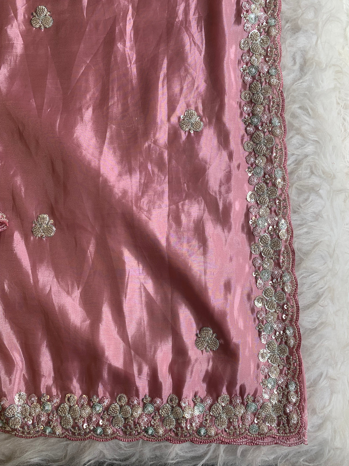 Silk Saree with Colorful Sequin & Cutdana Work 5917 02