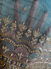 Crush Tissue Saree with Dori, Sequin & Bead Work 5915 18
