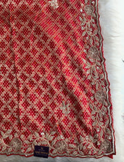 Red Banarasi Saree with Zardozi, Pearl & Sequin 5882 06