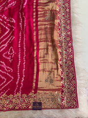 Pink Bandhej Gaji Silk Saree with Gharchola  5885 01