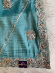 Tissue Saree with Dori, Stone & Thread Work 5915 12