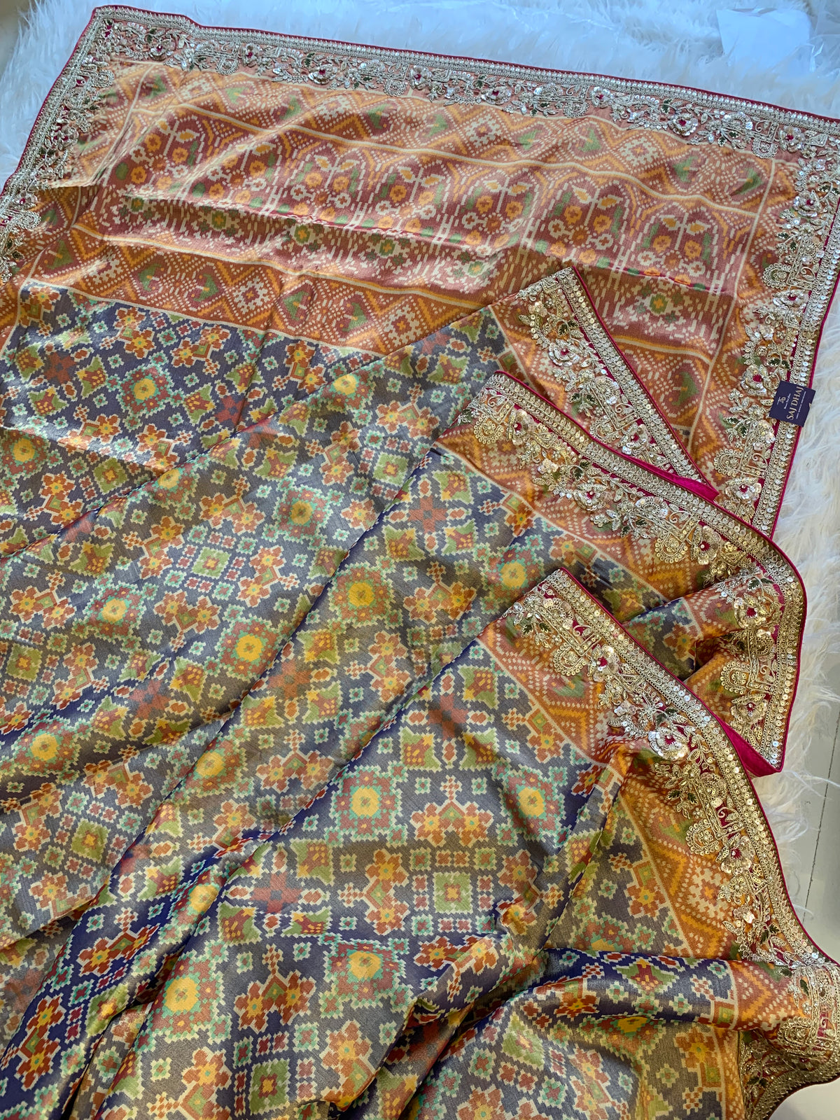 Patola Silk Saree with Dori, Sequin, Stone & Thread Work 5928 02