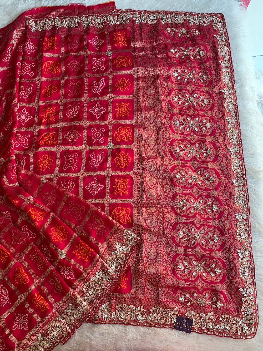 Red Banarasi Gharchola Saree 5888 02