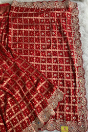 Red Gharchola Gota Patti Saree 5700 16