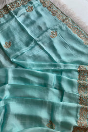 Ice Green Russian Silk Saree 5423 05