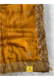 Mustard Habutai Silk Saree 5765 06