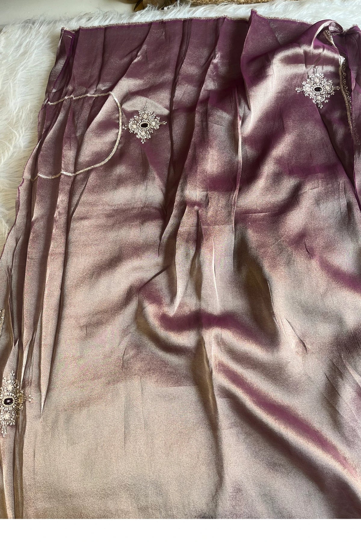 Tissue Silk Saree with Sequin, Cutdana, Pearls, Zardosi Work 5360 08