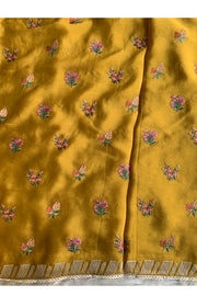 Mustard Yellow Chinnon Georgette Saree 5752 07