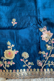 Saree Multicolour Embroidery 5786 01